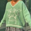 Soft Girl Preppy Style Oversized Knitted Sweater