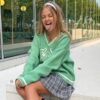 Soft Girl Preppy Style Oversized Knitted Sweater