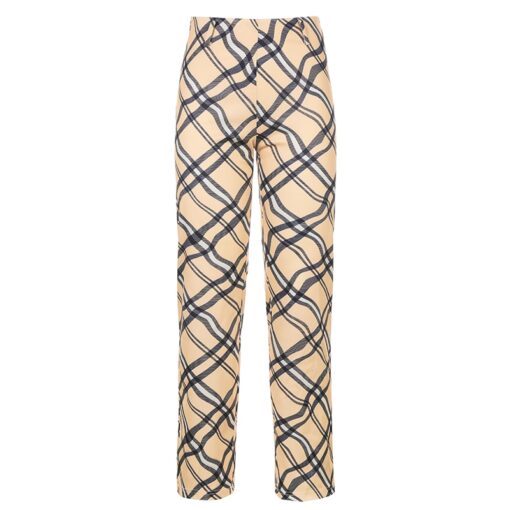 Soft Girl Checkered Print High Waist Streetwear Pant