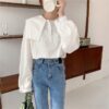 Chic Retro French Gentle Sailor Collar Blouse Shirt