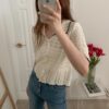 Cute Casual Knitted Short Sleeve Sweater