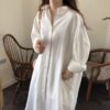 Soft Girl Cotton Long Loose Robe Oversize Dress  2