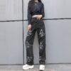Soft Girl Streetwear Butterfly Printed Straight Jean
