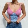 Soft Girl Patchwork Mesh Sexy Cami Top