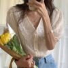 French Romance Prom Lace Blouse Shirt