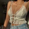Sexy Frill Lace Soft Girl Crop Top