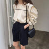 Soft Girl Preppy Style Sailor Collar Blouse Shirt
