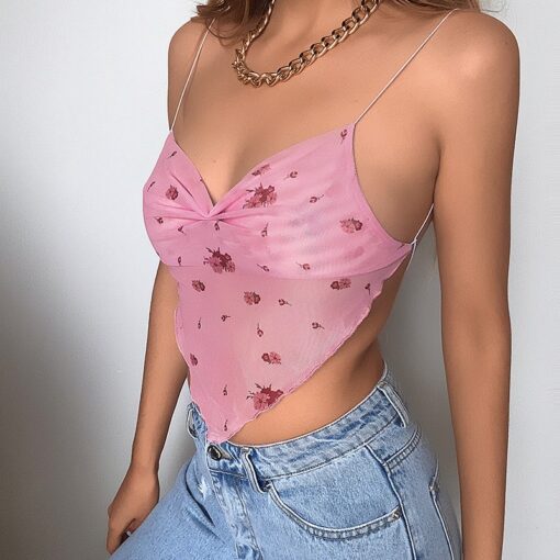 Sweat Cute Soft Girl Summer Backless Cropped Cami Top