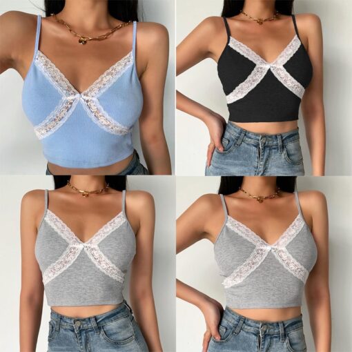 Lace Sexy Summer Soft Girl Crop Top (Many Colors)