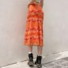 Summer Floral Print Soft Girl Midi Skirt