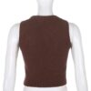 Brown Argyle Vintage Soft Girl Preppy Style Crop Knit Sweater
