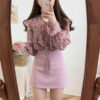 Sweet Gentle Flare Sleeve Floral Blouse Shirt