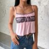 Lace Soft Girl Aesthetic 90s Frill Ruffles Cami Crop Top