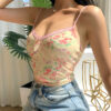 Floral Print 90s Lace Sexy Soft Girl Cami Top